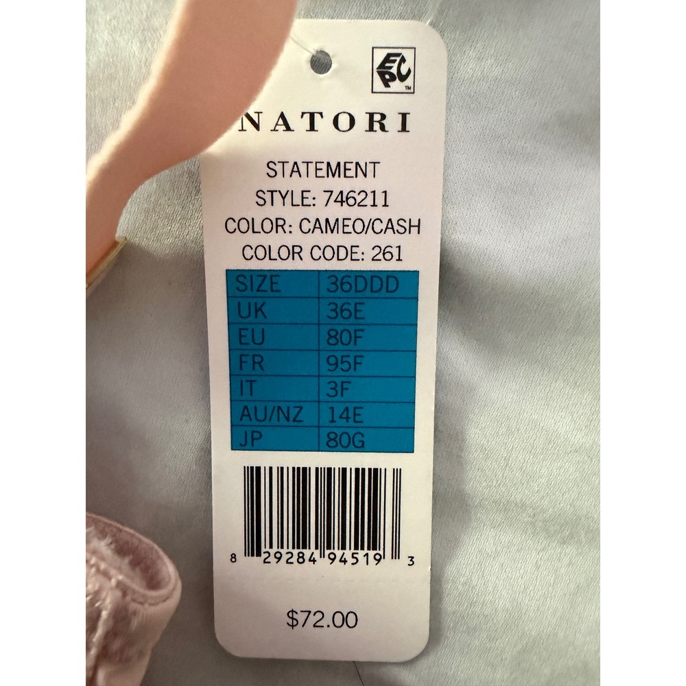 Natori Statement Full Figure Underwire Bra 36DDD Cameo Pink Lace 746211 NEW - Picture 4 of 4